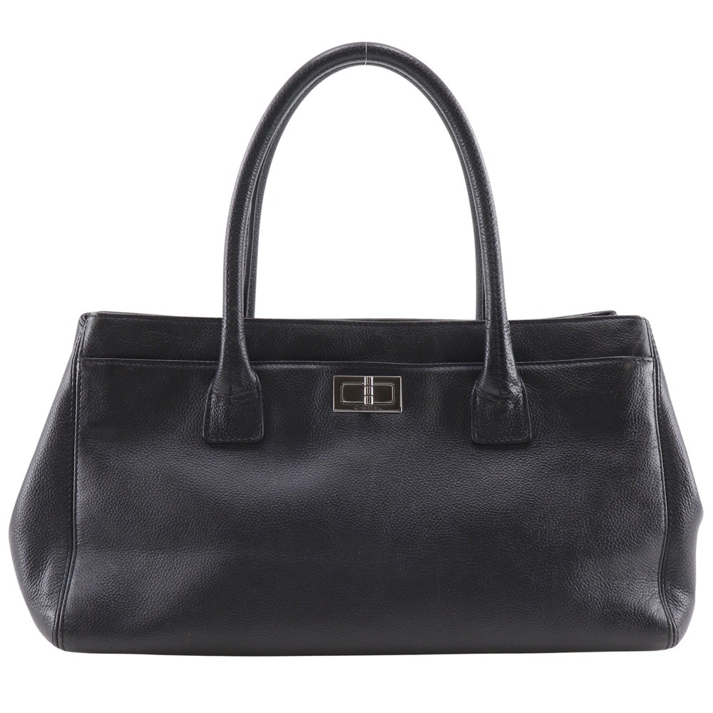 エグゼクティブトート 2.55 A29292 トートバッグ キャビアスキン 黒 レディース 中古品