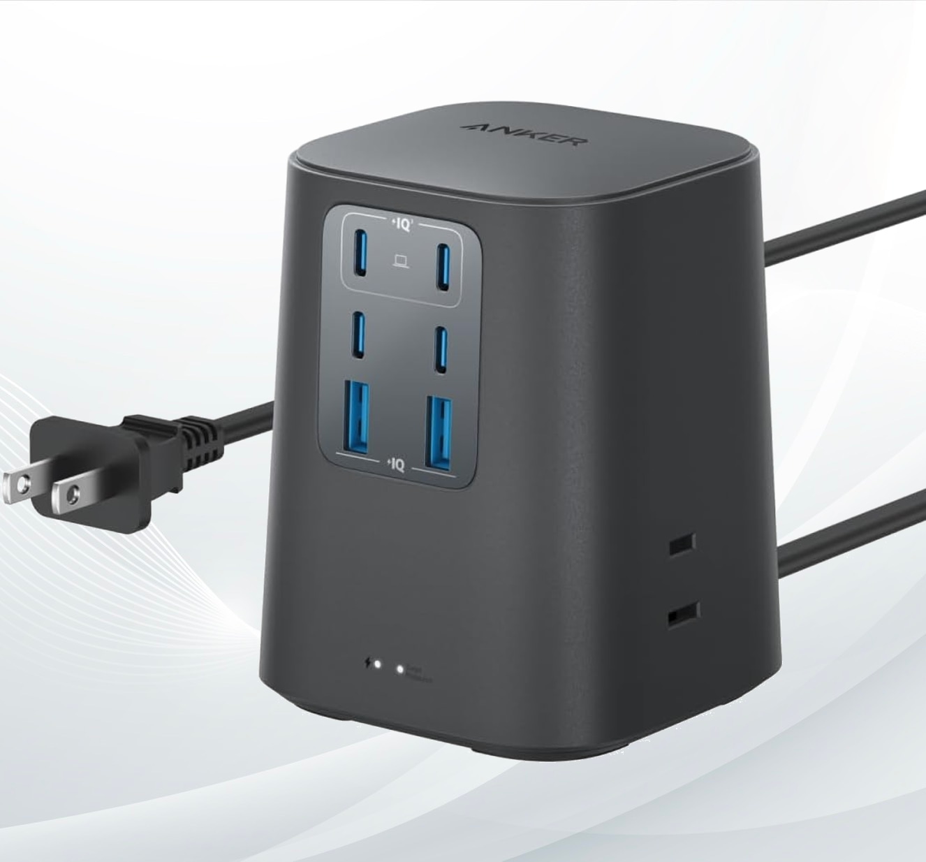 Anker Charging Station (9-in-1, 100W) USBタップ電源タップAC差込口 3口 USB-C 4ポート USB-A 2ポート 1.5m延長コード ブラック
