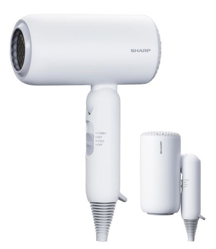 シャープ ヘアドライヤー IB-P300-W ディンプルフロー 速乾 さらさら髪 マイナスイオン UVケア コンパクト収納 ホワイト色