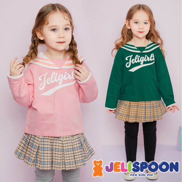 Starチェックスクールルックスカート上下服/子供服