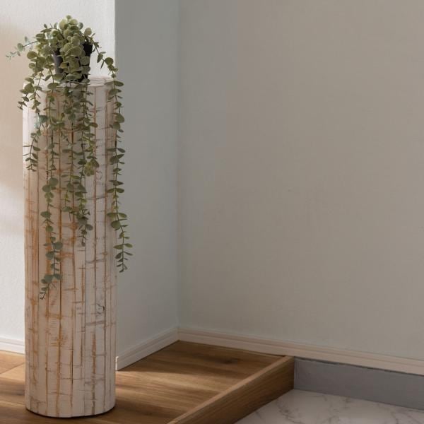 プランターベース おしゃれ 花台 木製 丸型 円形 ハイタイプ ホワイト 安い