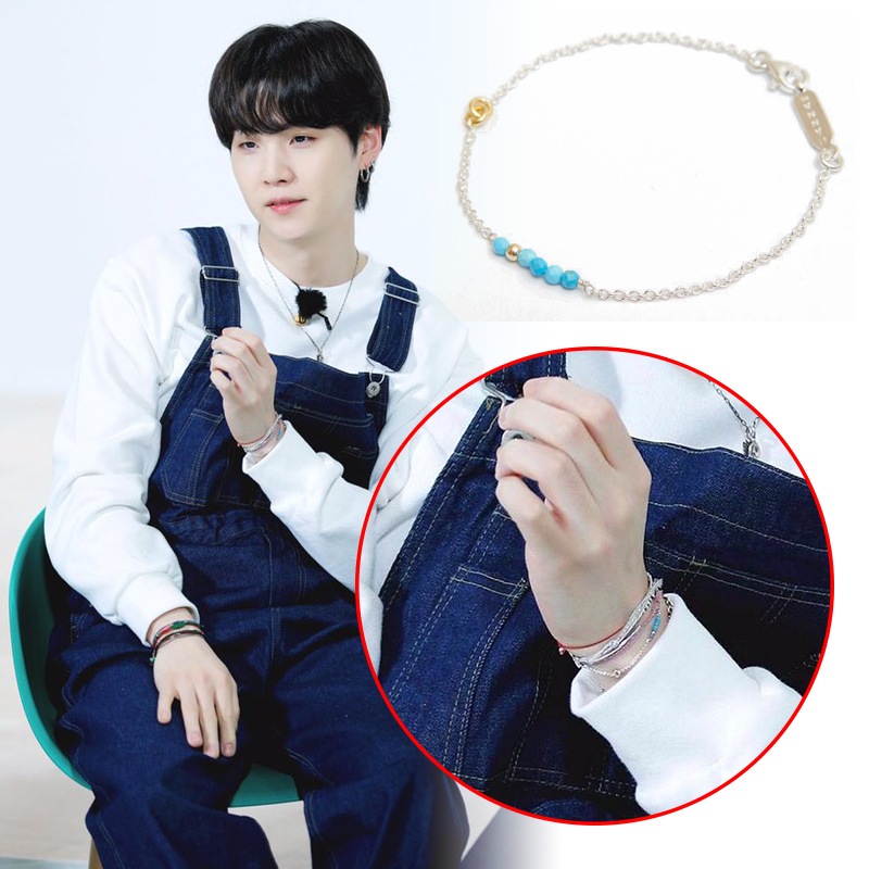 [BTS ユンギ着用] B203 シルバーブレイスレット アクセサリー 韓国 レディース メンズ