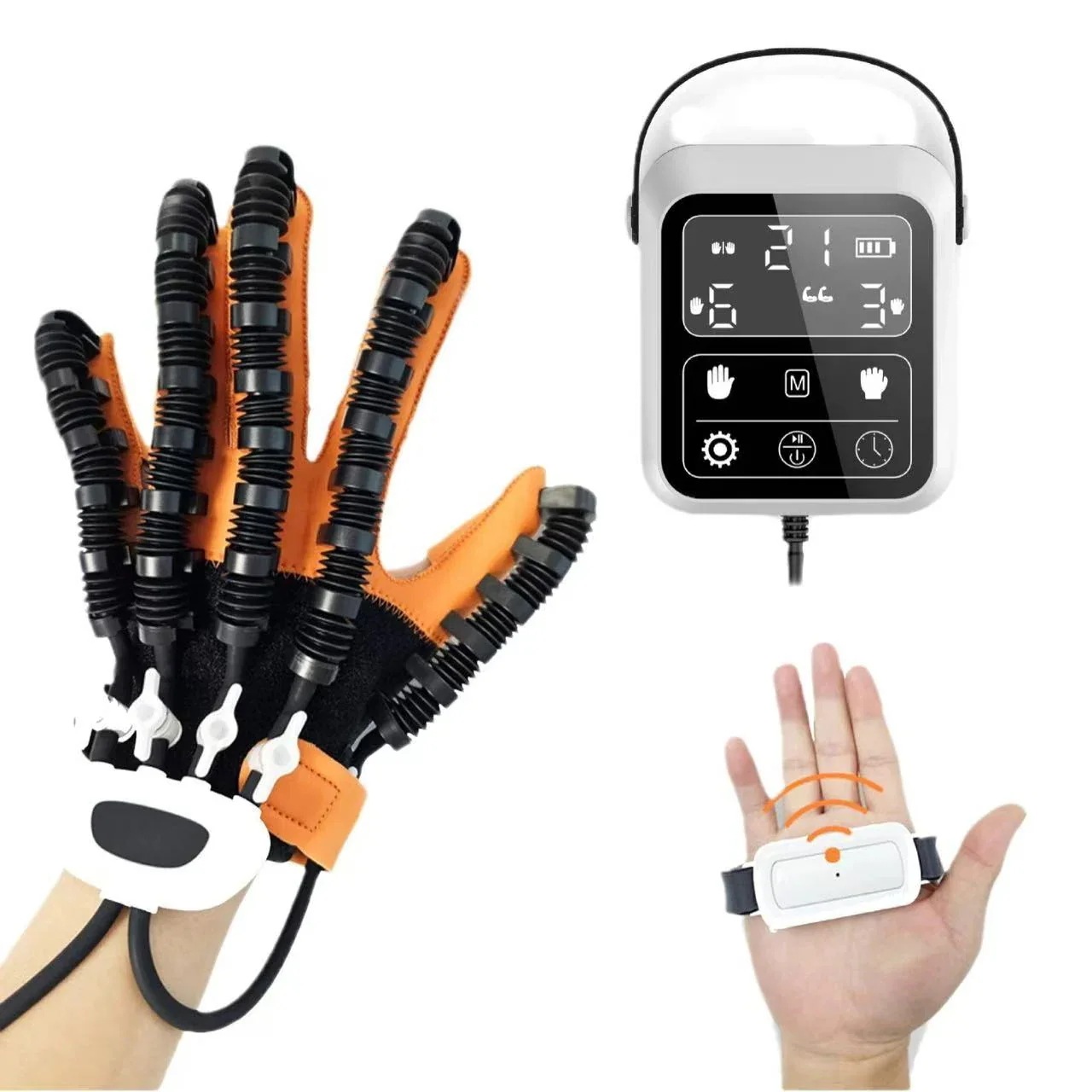 スマートリハビリ用ロボット手袋 指リハビリサポーター グローブ マッサージ 鏡像 トレーニング 1～9段階の強度 手リハビリグッズ リハビリ軽減 片手 パワーアシストハンド 脳卒中 指 親指