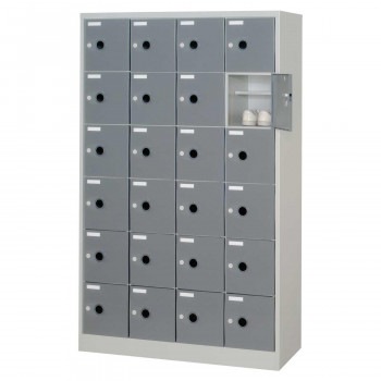 シューズロッカー　4列6段中棚付扉（ダークグレー）付/錠なしタイプ　ニューグレー COM-SC-24WP 85,521円