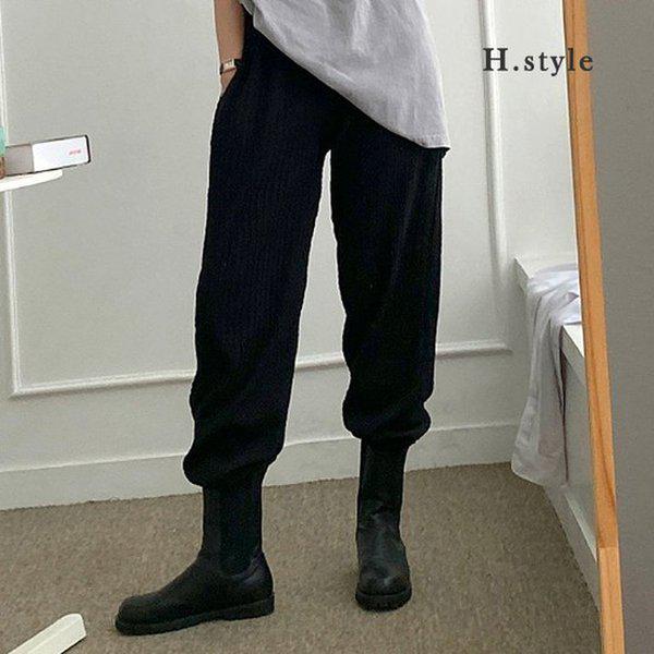 HスタイルCMケーブルニットジョガーパンツ/秋/トレーニングパンツ/マートルック/ジャージパンツ/バンディングパンツ