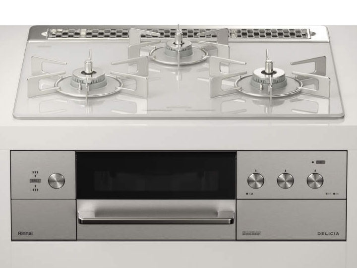 ビルトインコンロ DELICIA デリシア 3口 3V乾電池タイプ シンプルタイプ 都市ガス 13A 60cm アローズホワイト RHS31W30E14RCASTW-13A