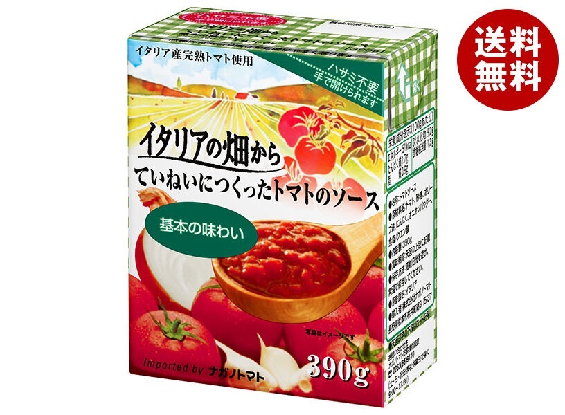 ナガノトマト イタリアの畑から ていねいにつくったトマトのソース 基本の味わい 390g×12個入×(2ケース)
