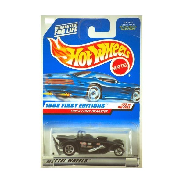 SUPER COMP DRAGSTER * BLACK * 1998 FIRST EDITIONS SERIES #22 of 40 HOT WHEELS Basic Car 1:64 Scale S