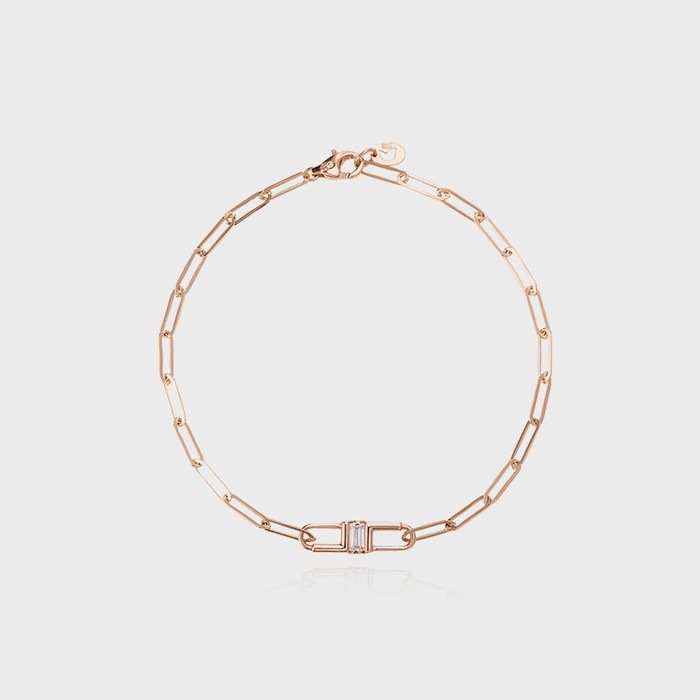 ソヒョン着用14Kピンクゴールドラッキーリンクホワイト腕輪TBJK4P00280M-W/韓国の人気ブランド 韓国正規品 韓国の人気商品 韓国ファッション 韓国ジュエリー デイリーアクセサリー SNSで