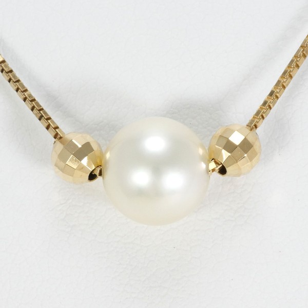 K18 18金 YG イエローゴールド ネックレス パール(真珠) 約40cm ジュエリー 中古