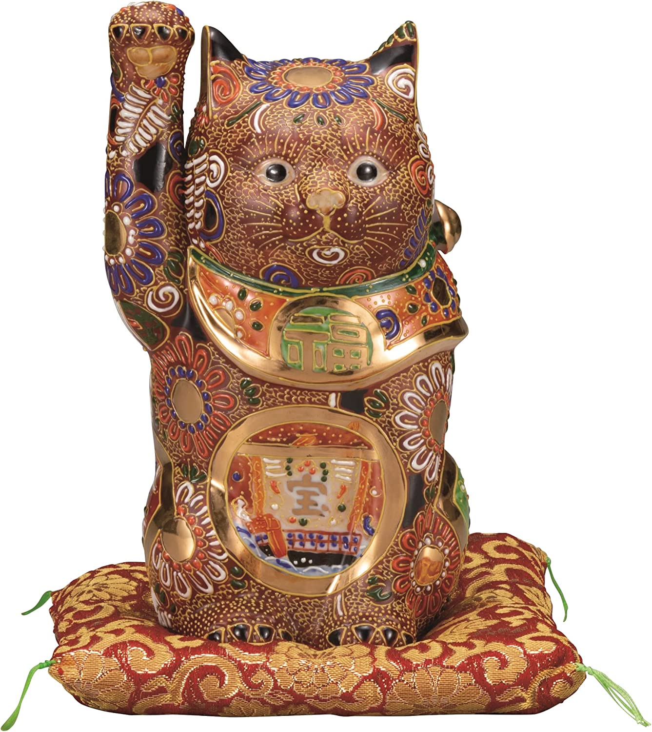 九谷焼　招き猫　7号　盛宝船　布団付　 K7-1548