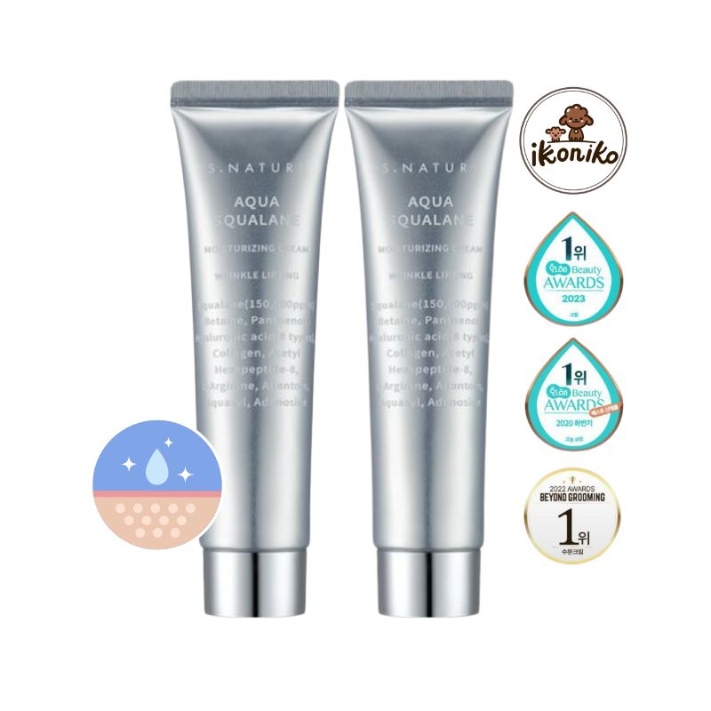 アクアスクワランクリーム 60ml+60ml水分光 毛穴弾 速水分 フィジー·バランス水分天才 韓国コスメ