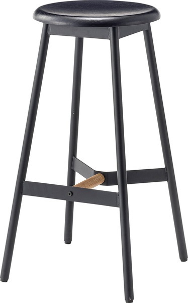 ハイスツール PC-972BK スツール カウンターチェア チェア 椅子 天然木 スチール まる 円座 円 円形 丸形 背もたれなし 来客用 シック モダン シンプル おしゃれ ブラック 黒 リビング