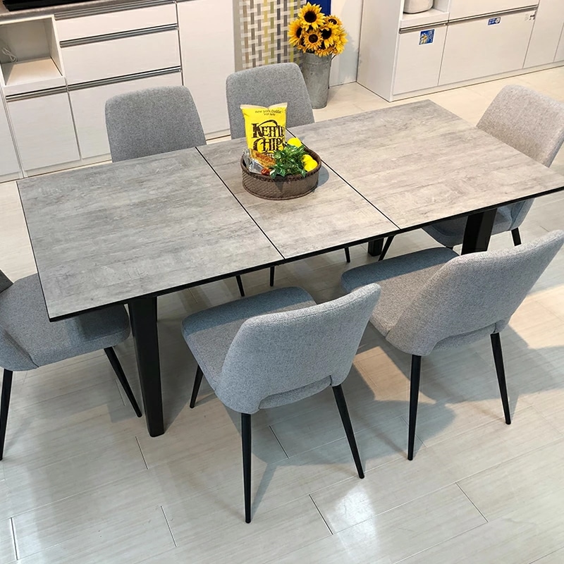日本製　福岡工場直売 180cm/140cm　伸長式 ダイニングテーブル 伸縮 大理石調 伸長 単品 4人掛け 4色 （FORD/フォード) 国産 4人 テーブル　白 ホワイト　エクステンション