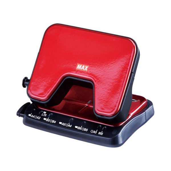 （まとめ） マックス 軽あけパンチSCOOVA DP-25T／R 赤 DP90129(×10セット)