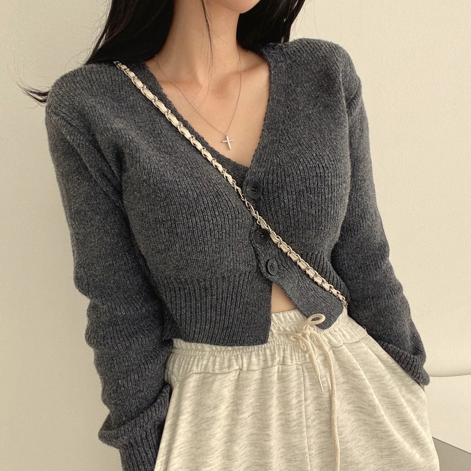 韓国ファッション レディース ニットカーディガン 可愛らしいニット カジュアルセーター