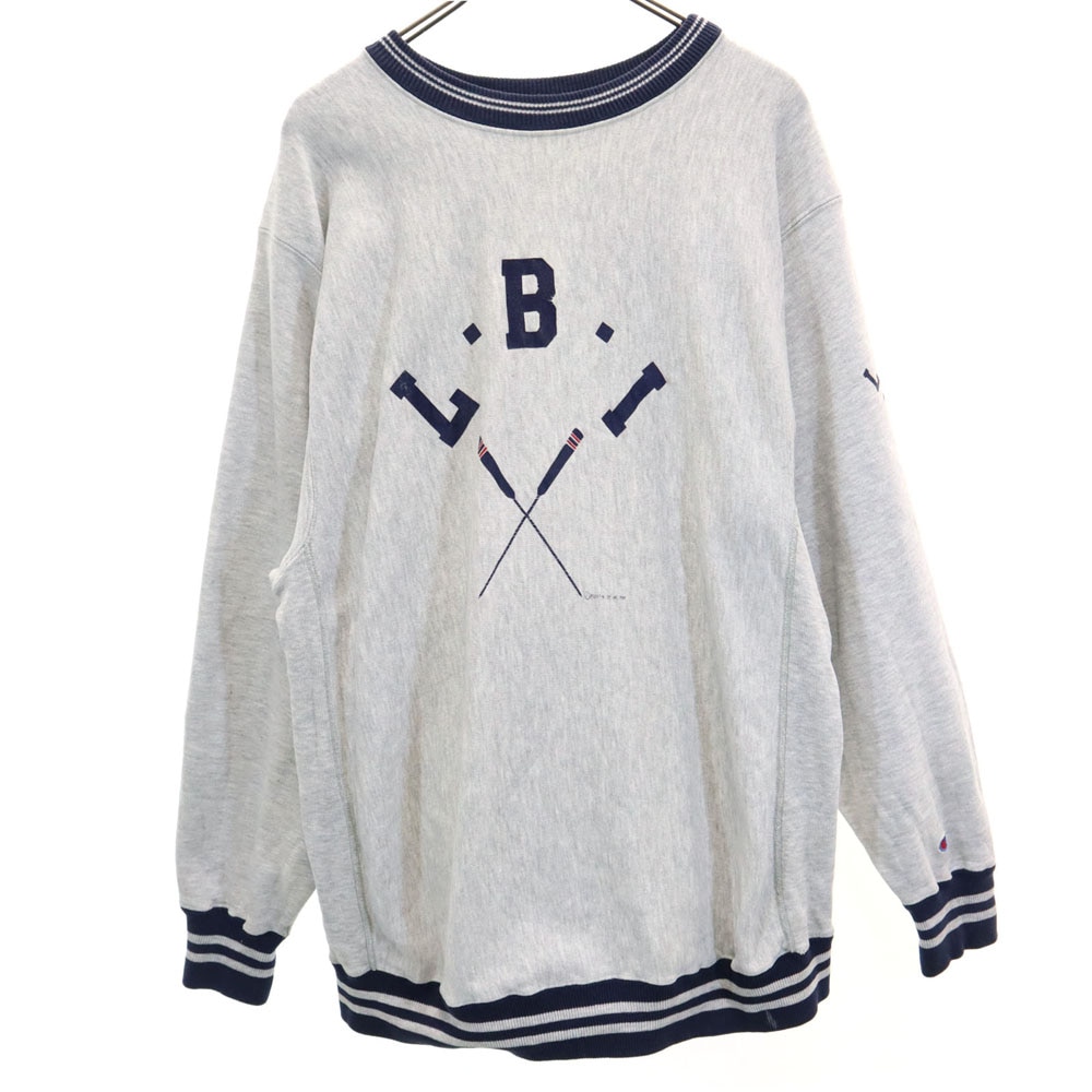 90s USA製 刺繍タグ NBA L.B.I 長袖 リバースウィーブ スウェット トレーナー XL グレー 裏起毛 メンズ