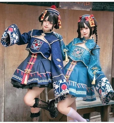 ピンク追加 2023大人気 ハロウィン コスプレ ロリータ キョンシー服 JSK 服 大人用 子供