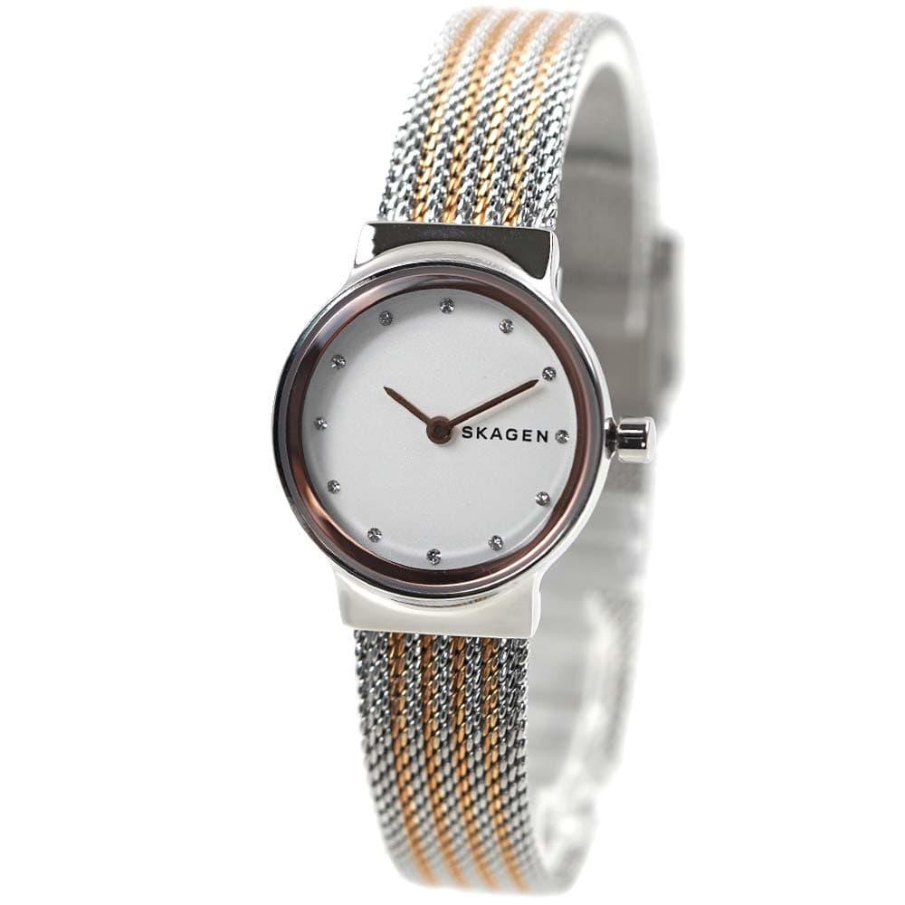 スカーゲン 腕時計 レディース フレヤ ステンレス メッシュベルト シルバー×ローズゴールド SKAGEN FREJA SKW2699