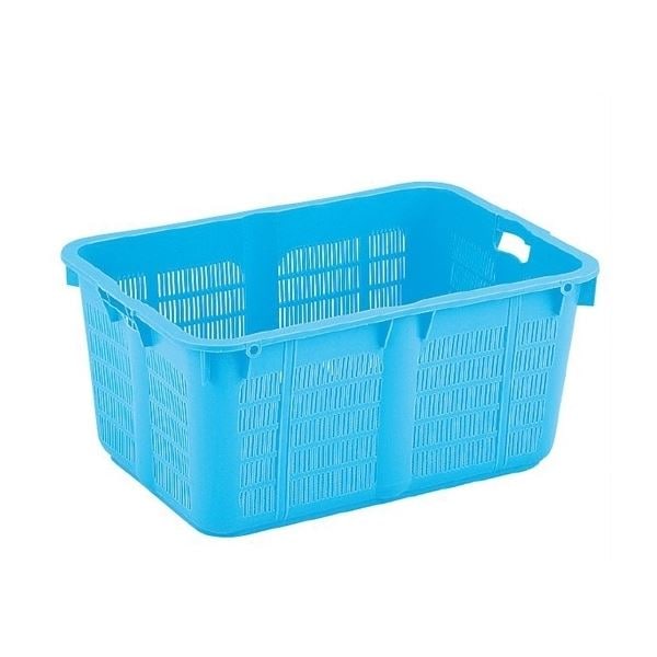 (5個セット)プラスケット/網目ボックス (No.1200 金具付き) ブルー スタッキング金具使用時：段積み可