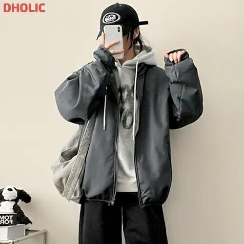 [メガ割りSALE]ボア裏地ハイネックボクシージャンパー