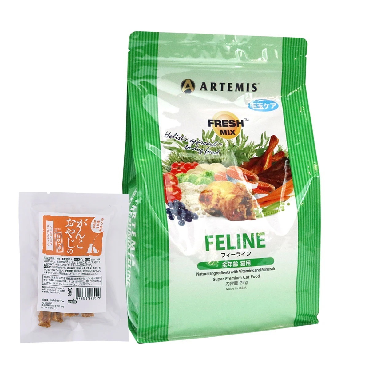 フレッシュミックス キャットフード フィーライン 2kg【国産たじま鶏ジャーキー(小サイズ)付き】