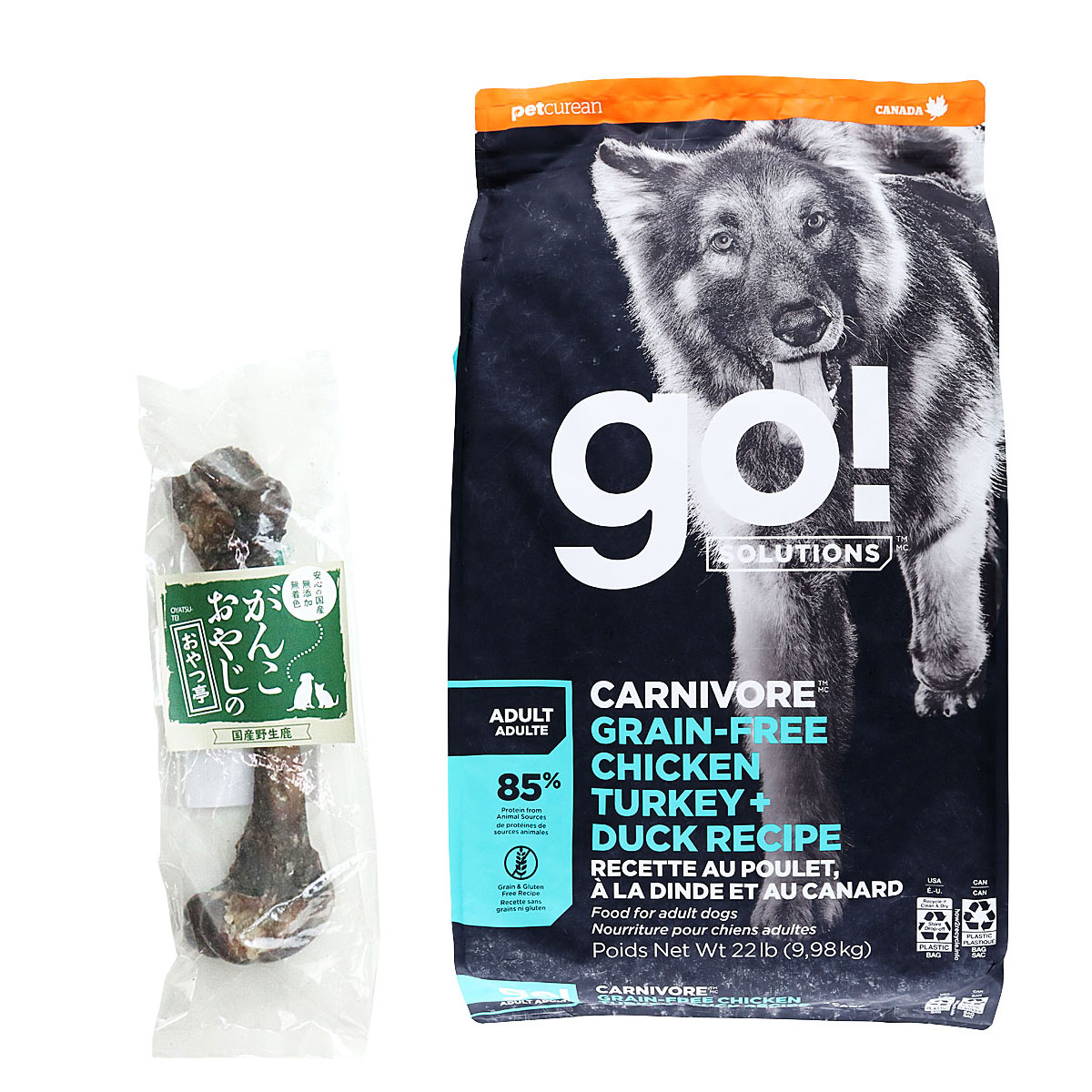 GO! ゴー ソリューションズ カーニボア アダルト チキンターキー＋ダック 9.98kg【国産鹿レッグボーン 1本Mサイズ付き】ドッグフード