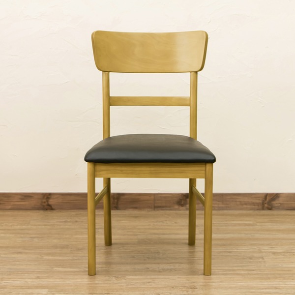 ダイニングチェア/リビングチェア (同色2脚セット/ナチュラル) 座面高：約42.5cm 張地：合成皮革(合皮) (完成品)