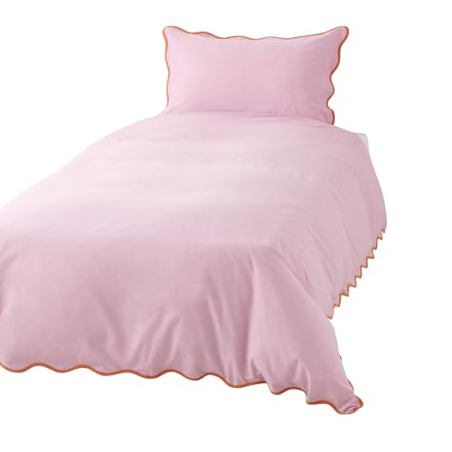 Francfranc フランフラン バイカラーウェーブ 掛け布団カバー シングル ピンク×オレンジ 5,478円