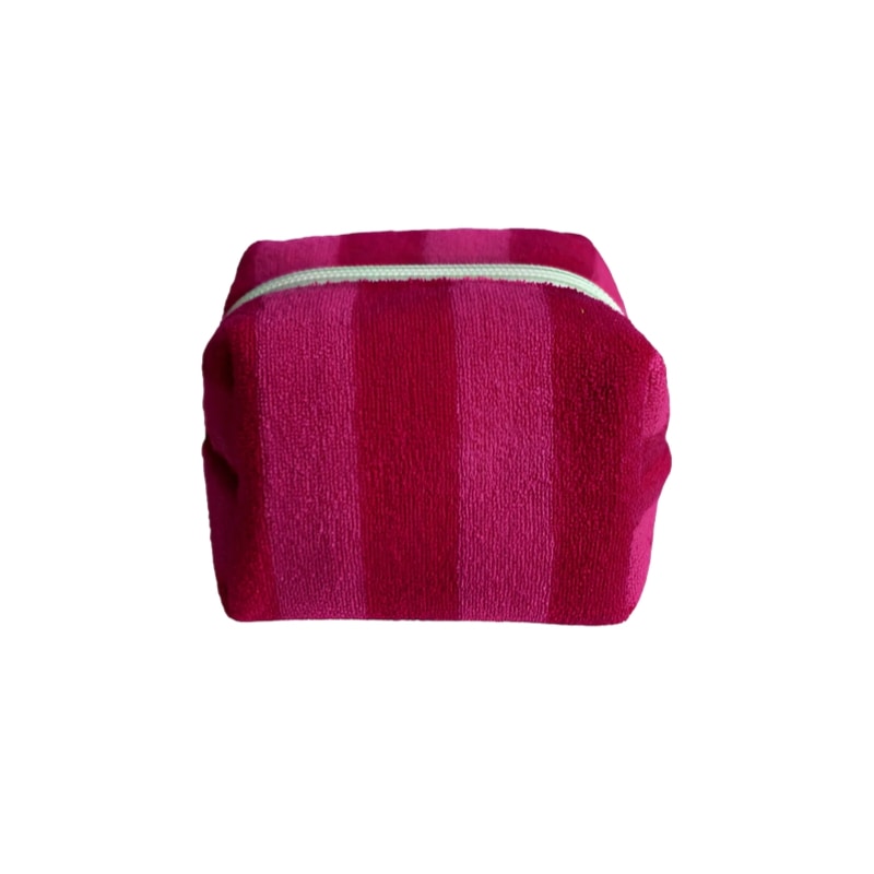 Stripe terry pouch (cherry)