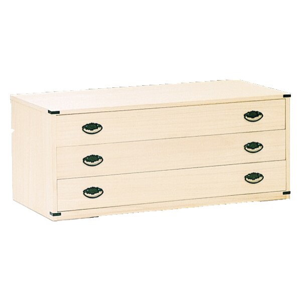 総桐チェスト 3段 桐たんす ロウ引き仕上 日本製 幅100cm