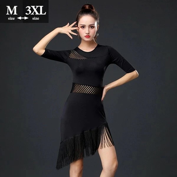【高品質の製品】新品更新 ラテンドレス 社交ダンス ワンピース ダンス衣装 演技服 透け感 装飾あり 練習着　モダン ラテンダンス用 レディース 女性用 ダンス衣装 レッスンウェア チャチャチャ ルン