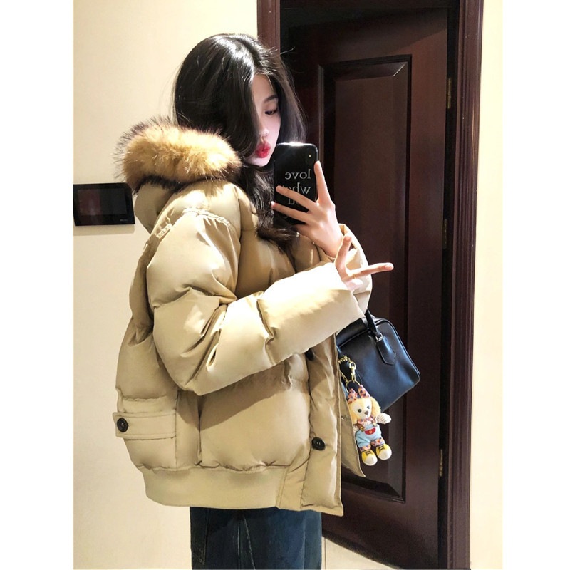 韓国スタイルの大きな毛皮の襟の綿のコート女性の冬の新しいスタイルのハイエンド肥厚暖かいパッド入りジャケット