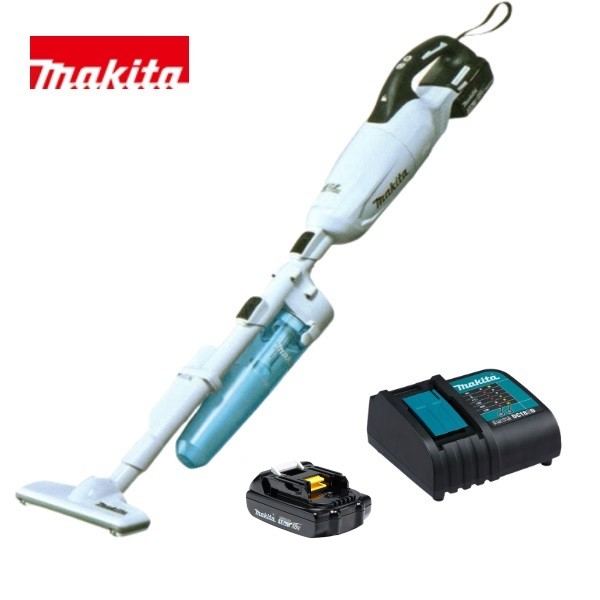 当店だけ！バッテリー充電器も1年保証! マキタ コードレス掃除機 18V カプセル式 CL280FDZW + ロック付 サイクロンアタッチメント + 軽量バッテリー BL1815N + 静音充電器DC