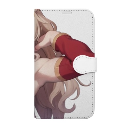 【文字入れ可能受注生産】フェレットの女の子　キャロライン 手帳型スマホケース