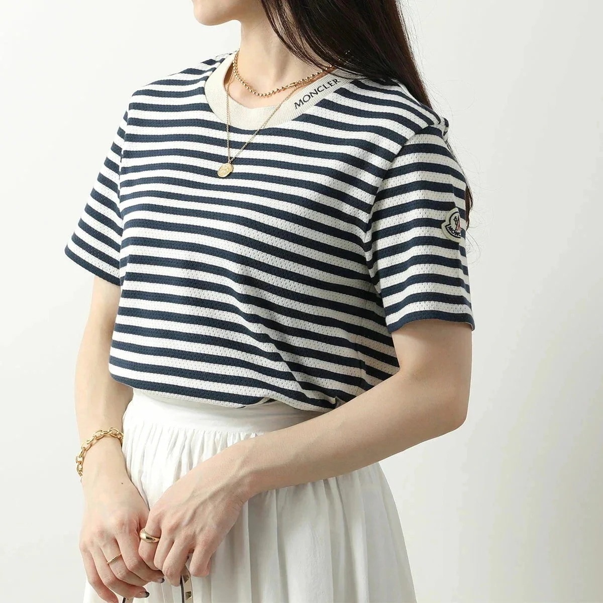 MONCLER モンクレール 半袖 Tシャツ MAGLIA MANICA CORTA マーリア マニカ コルタ 8C00017 89AGT レディース ボーダー