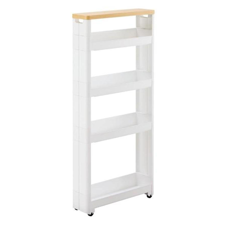 スマートワゴンフィット キッチン収納 スマートワゴン 幅12.5cm 奥行き45cm 5段 キッチン隙間収納 スリム 組立式 隙間収納 すき間 収納ストッカー 隙間 キッチン 収納 キッチンワ