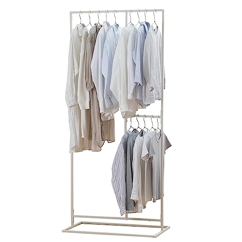 アイリスオーヤマ ハンガーラック スタイル物干し角型 ホワイト 大容量タイプ幅80cm まるでセレクトショップのようなディスプレイ 部屋干し シンプルデザイン おしゃれ 一人暮らし 幅80×奥行42.