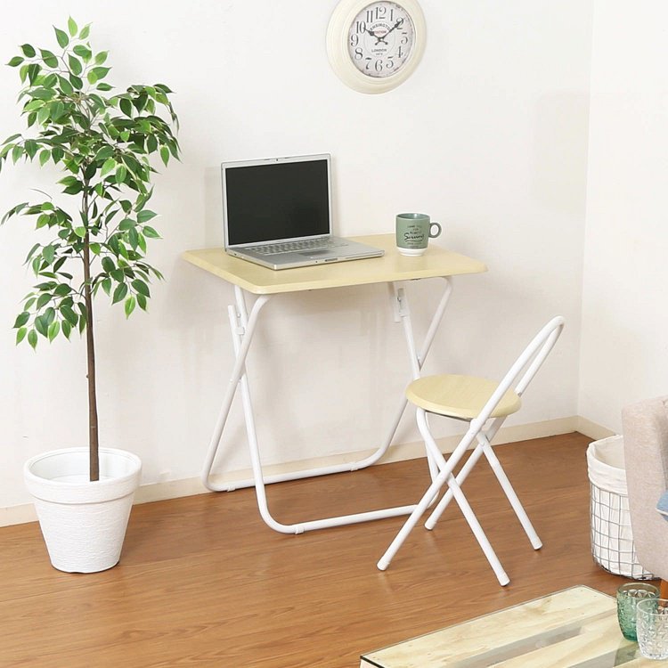 折りたたみテーブルセット おしゃれ テーブル・チェアセット 70×50×71cm ホワイト
