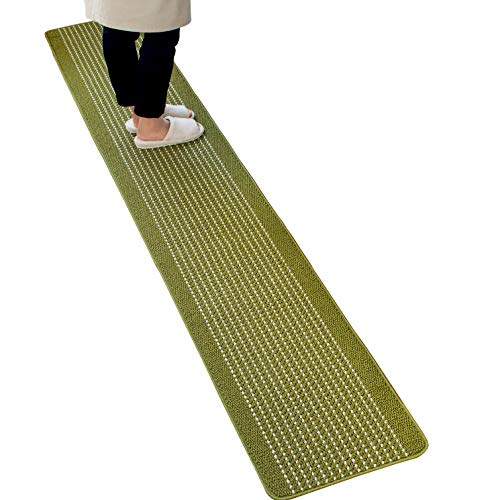 オカ キッチンマット グリーン 約45cm270cm 優踏生 洗いやすい (ずれない 洗える 日本製)