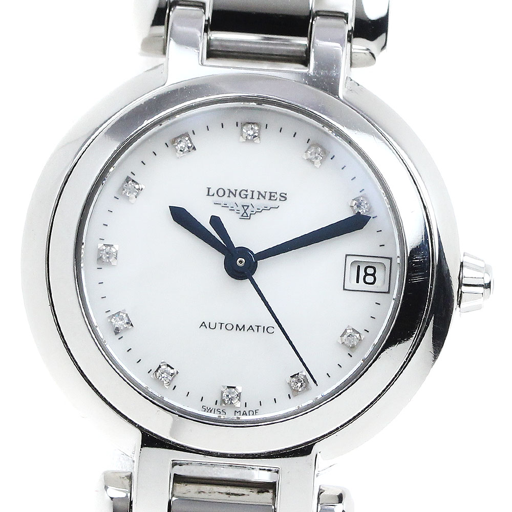 ロンジン LONGINES L8.111.4 プリマルナ デイト 11Pダイヤ 自動巻き レディース 良品 _804907【中古】