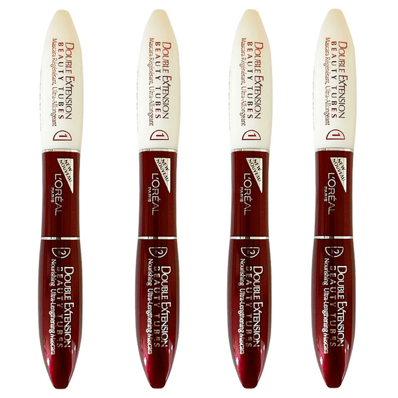 1+1+1+1! ダブルエクステンション ビューティーチューブマスカラ 14ml / マスカラ ベースコート付きのマスカラ ぬるま湯でOFF まつエク並みのロングまつ毛に