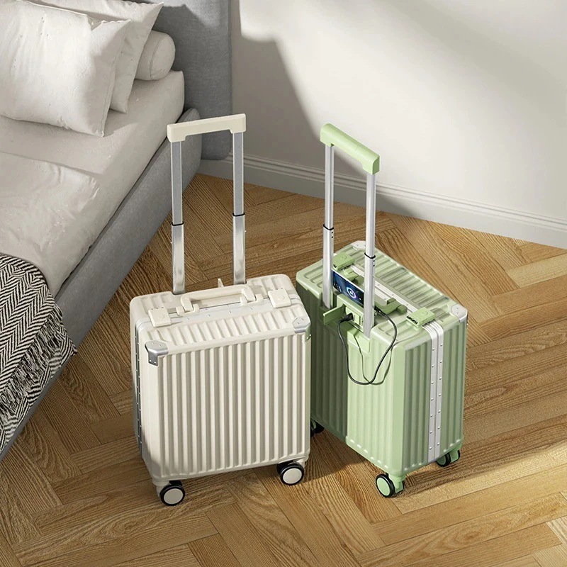 バッグキャリーバッグアルミフレーム搭乗可能スーツケース女性小型軽量キャリーケース寸スーツケース男性USBパスワードボックス付きトランク