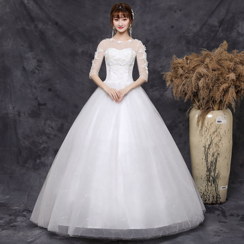 ワンショルダー 大きいサイズ メイン ウェディングドレス 2025 ブライダル ウェディングドレス フォトスタジオ 白 ガーゼ 着痩せプラス 太め床丈袖 4,756円