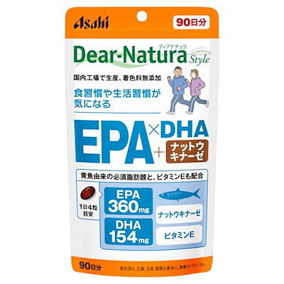 他サイト： ディアナチュラスタイル EPA×DHA+ナットウキナーゼ 360粒(90日) アサヒ サプリ Dear-Natura 国内工場で生産 パウチ ビタミンE 必須脂肪酸EPAの商品画像
