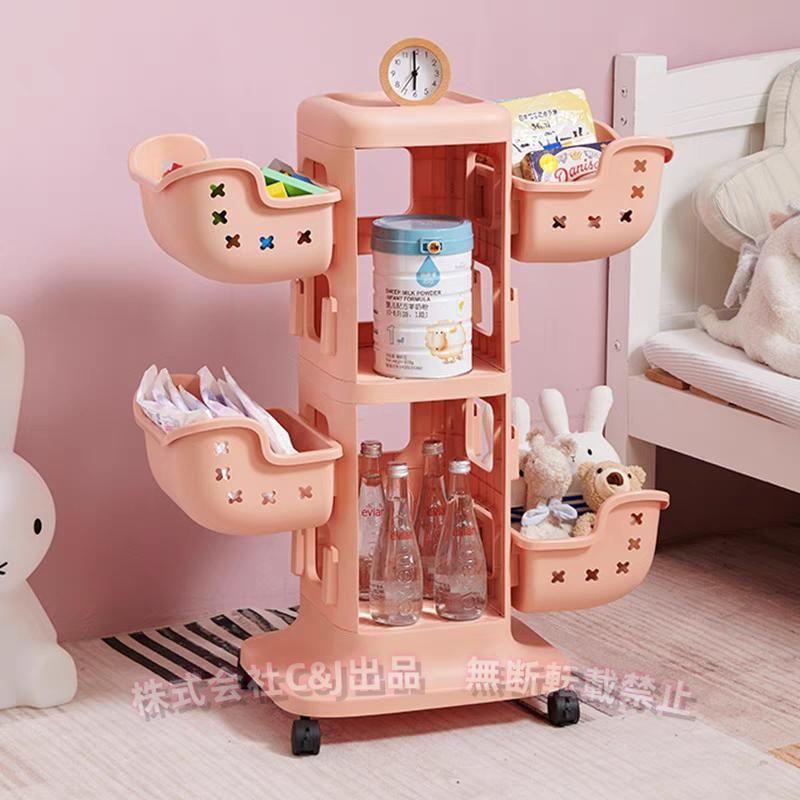 収納ラック 移動可能 キャスター付き 3段 子供用 キッズ用 子供部屋 かわいい 分段収納 組立簡単 おしゃれ 自由組替え C&J 使用便利 おしゃれ