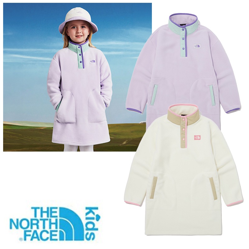 NT7TP60 GS CAMPER ONEPIECE ステンドネック ワンピース タートルネック ジュニア フリース 防寒 女の子 キッズ KIDS WHITELABEL 韓国 人気 2023 コーデ