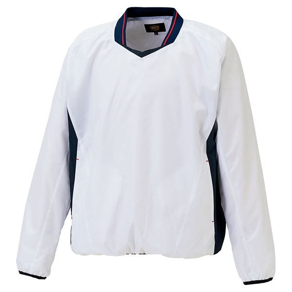 ゼット 野球ウエア 少年用 長袖Vネックジャンパー ホワイト/ネイビーA 140cm BOV331J 1129A