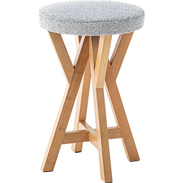 北欧風 スツール/オットマン 3脚セット ライトグレー 幅30cm奥行30cm高さ45cm 木製 リビング ダイニング