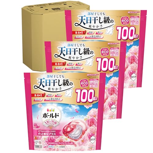 ボールド 洗濯洗剤 ジェルボール 4in1 華やかおひさまとプレミアムブロッサムの香り 詰め替え 100個ｘ3袋 [大容量] [ケース品]